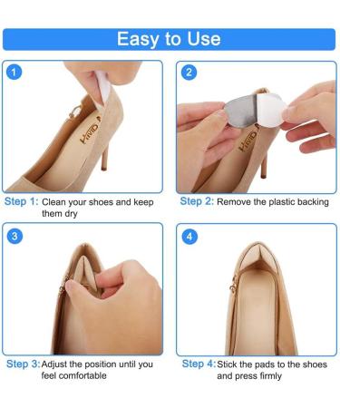 Shoe Inserts for Loose Shoes - Heel Grips and Metatarsal Pads for Men and Women - Prevent Heel Pain and Blisters - Beige+Black - Buy Online on GoSupps.com