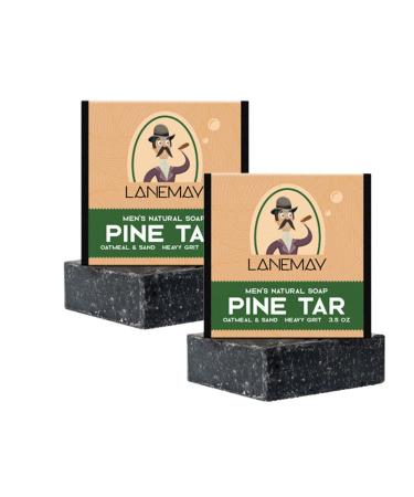 Pine Tar Soap For Men | 2 All Naturals Soap Bar For Men | Cold Process Pine Tar Soap For Men Handmade Pine Tar Soap Body Soap Bar For Men With Dense Foam For Skin Dirt And Oil