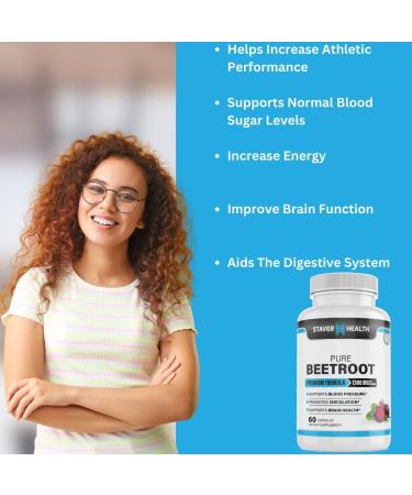 Organic Pure Beetroot Capsules 1300 mg - Boost Nitric Oxide & Cardiovascular Health | Non-GMO Vegan Gluten-Free (60 Count - Buy Online on GoSupps.com