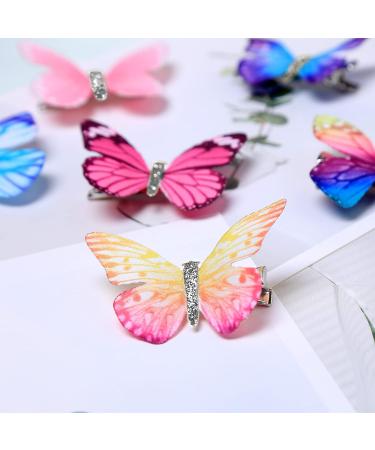 18 Pcs Colorful Butterfly Hair Clips - 90s Glitter Barrettes for Women, Girls, Teens - Small Realistic Hair Accessories - Blue Style - 1.9 x 1.4 Inch - Buy Online on GoSupps.com