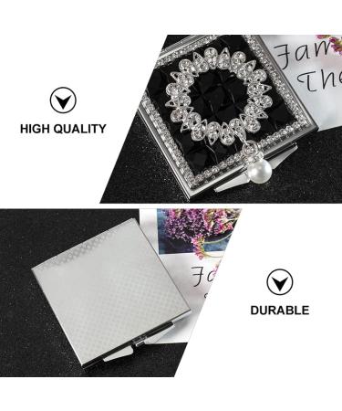 Lurrose 1pc Folding Vanity Mirror Travel Purse Mirror Vintage Mirror Tote Purse Metal Wallet Pocket Wallet Womens Purse Double Hand Held Mirror Miss Pearl Glass Lens Makeup Mirror Black - Buy Online on GoSupps.com