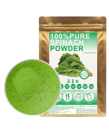 100% Pure Spinach Flour 100g/3.52oz poudre d' pinards poudre verte pour jus smoothies soupes plats griller et recettes