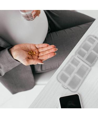 Travel Pill Organizer Box - Foldable Personal Daily Pill Case with 10 Grids Travel Pill Holder for Vitaming Fish Oils White - Buy Online on GoSupps.com