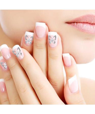20-Piece Alloy Butterfly Nail Charms | DIY Nail Art Decorations | Silver Craft Accessories - Buy Online on GoSupps.com