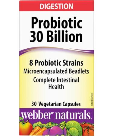Webber Naturals Probiotic 30 Billion 8 Probiotic Strains 30 Capsules - Buy Online on GoSupps.com