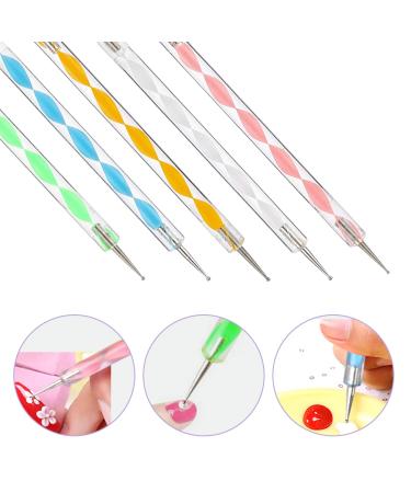 Buy Tengs Double-Headed Ombre Sponge Manicure Brushes - 2 Pack with 8 Replacement Heads for DIY Nail Art | Purple & White Gel Nail Tool for Salon & Home Use - Buy Online on GoSupps.com