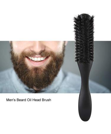 Beard Brush for Men - Long Handle Curved Mustache Brush Wooden Hair Cleaning Tool Black - Personal & Professional Use - Buy Online on GoSupps.com