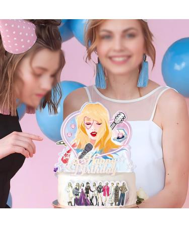 Taylor Cake Topper for Lover Glitter Happy Birthday Supplies Toppers Party Decorations Favors - Buy Online on GoSupps.com
