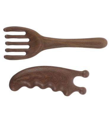 SHERCHPRY 2 pi ces Peigne de Massage Bois de Santal Peigne de Massage Portable pour Visage et Accessoire de Soins Capillaires et Relaxation Quotidienne