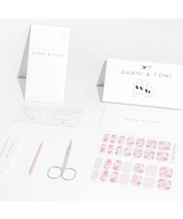 Danni & Toni Half Hardened Gel Nail Foils - Transparent Pink Flowers | Glossy UV Nail Design | Self-Adhesive Wraps & Stickers (28 Pack) - Buy Online on GoSupps.com