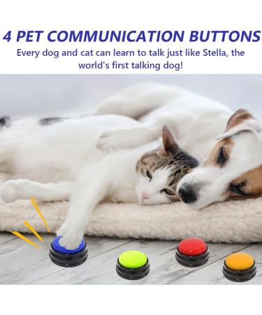 Fivtsme 4-Piece Dog Buzzer with Recording Function | Interactive Pet Training Bell & Sound Buttons for Dogs - Buy Online on GoSupps.com
