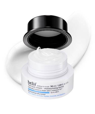 belif Moisturizing Bomb Daily Ceramide Moisturizer with Peptide & Squalane 48hr Hydration & Anti-Aging Cream Milky & Lightweight Restores Skin Barrier Korean Skincare 1.68 fl oz (50ml) New Formula 1.68 Fl Oz (Pack of