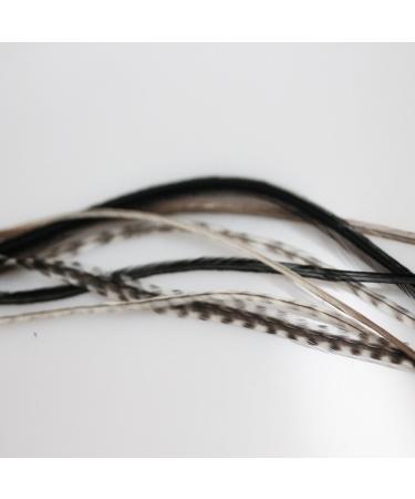 7-10 Thin & Long Salt & Pepper Remix Feathers for Hair Extension - Beautiful Feathers - Buy Online on GoSupps.com