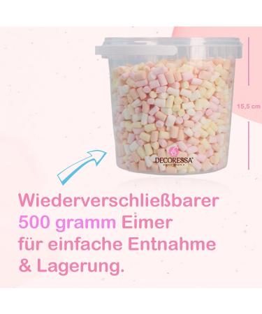 Decoressa Mini Marshmallows 4 Color Mix 500g - Perfect Topping for Ice Cream Pudding & Parties | International Shipping Available - Buy Online on GoSupps.com