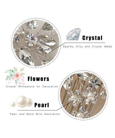Jakawin Rhinestone Bride Wedding Hair Comb - Crystal Flower Bridal Accessory for Women and Girls - Buy Online on GoSupps.com
