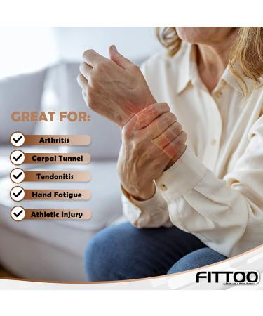 FITTOO Copper Wrist Compression Sleeve - Improve Circulation & Relieve Discomfort - Medium, Black - 1 Pc - Buy Online on GoSupps.com