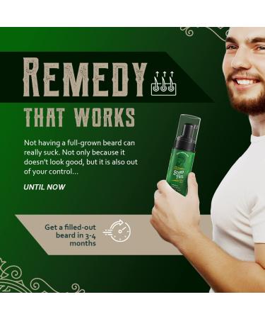 Beard Growth Foam 5% Minoxidil with Biotin - 3 Month Supply | Beard Fuel Hair Follicle Growth | Extra Natural Ingredients for Men (60ml) - Buy Online on GoSupps.com