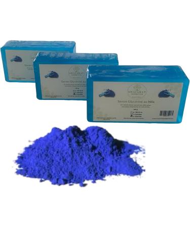  ST Shajarat Marrakech-Paris Set of 3 Nila Blue Shajarat Lightening Soaps - Anti-Stain - Reduces the Appearance of Spots and Blemishes - Radiant and Radiant Skin - Anti-Acne- Face and Body - Natural Morocco - 100 g - Buy Online on GoSupps.com