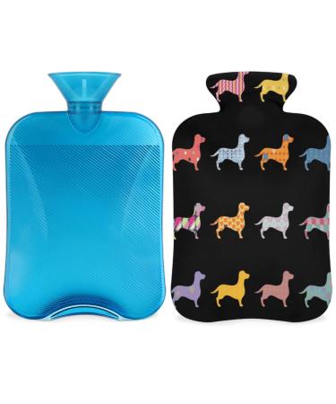 Colorful dog heat bottle with lid 2 l cute dogs PVC heat bottle for hand-foot warmers pain relief heating press and cold therapy