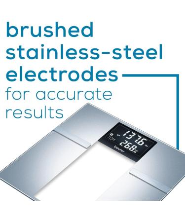 Beurer BF720 Smart Scale - Body Fat, Water, Calorie Data - 400 lb Capacity - Bluetooth & User Recognition - XL LCD Display - Body Analysis - Grey Silver - Buy Online on GoSupps.com