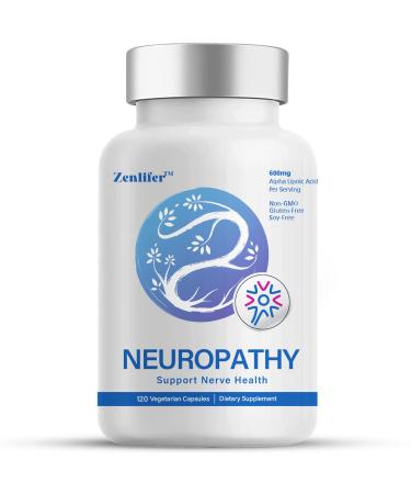 Zenlifer Neuropathy Nerve Health Nutritional Blend with 600 mg Alpha Lipoic Acid - Benfotiamine Peripheral Feet Hand Fingers Legs Toe Best Maximum Strength Natural Renew Vitamins-120 Capsules Nervehealth