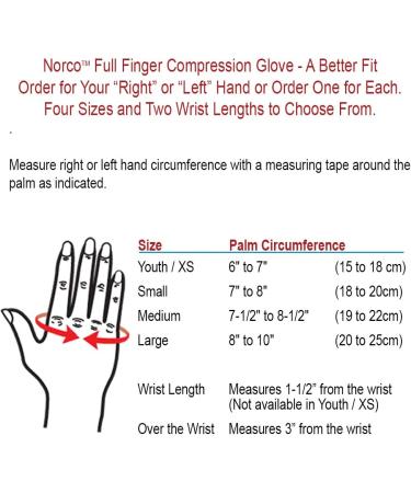 Norco Mild Compression Full Finger Glove for Arthritis Pain, Edema, Swelling & Mobility - X-Small Youth Size - Buy Online on GoSupps.com