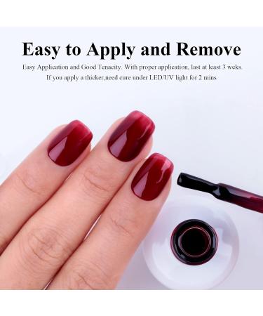 Sheer Gel Nail Polish Jelly Dark Red Translucent Color UV/LED Light Cure Gel Polish for Nail Art DIY Manicure and Pedicure at Home 0.5 fl oz - Buy Online on GoSupps.com
