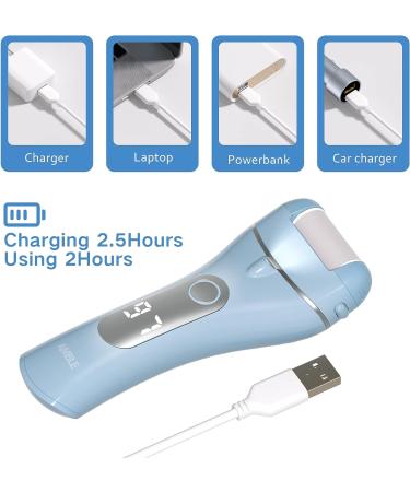 Amble Electric Foot Scrubber Callus Remover - Rechargeable Pedi Foot File for Hard/Dead Skin - Professional Pedicure Tool for Cracked Heels - Wet&Dry Foot Care Kit - Ideal Gift - Buy Online on GoSupps.com