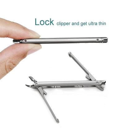 VOGARB Portable Nail Clippers for Thick Nails - Wide Jaw Opening Cutter with File - Travel Toenail & Fingernail Trimmer - Silver - Buy Online on GoSupps.com