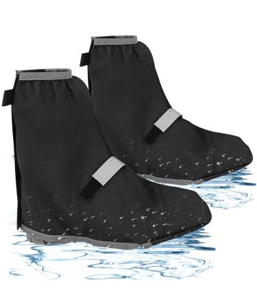 Byzesty overshoes bike overshoes bike waterproof rain protection shoes bike shoe covering bike with reflective black and adjustable Velcro fasteners for cyclists
