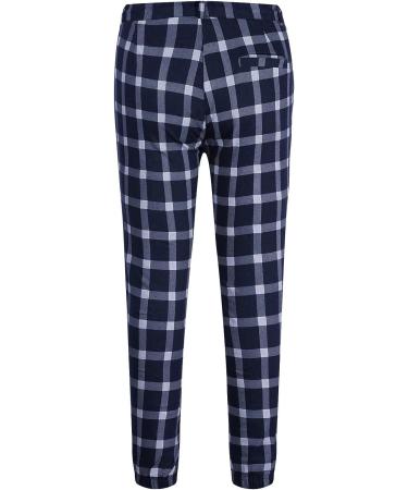 Men's Plaid Pattern Joggers | Drawstring Comfort Athletic Pants - Navy - Buy Online on GoSupps.com