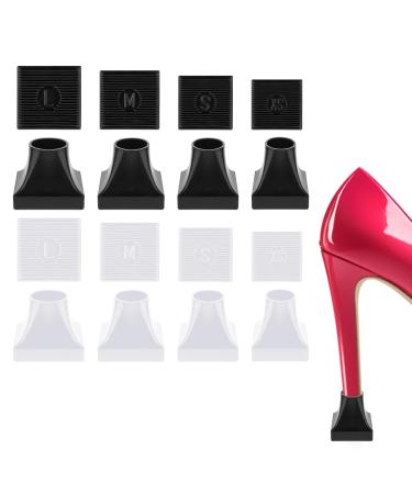 8 Pairs High Heel Protectors 4 Sizes Heel Covers for High Heel Shoes Non-Slip Heel Protectors for Grass Shoe Heel Repair Replacement Tip Caps for Wedding Grass Gravel Outdoor Events