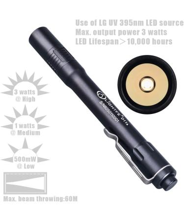 Lightfe D11A Black Light UV Flashlight - 395NM 3000MW LG LED for UV Curing & Detection - Buy Online on GoSupps.com
