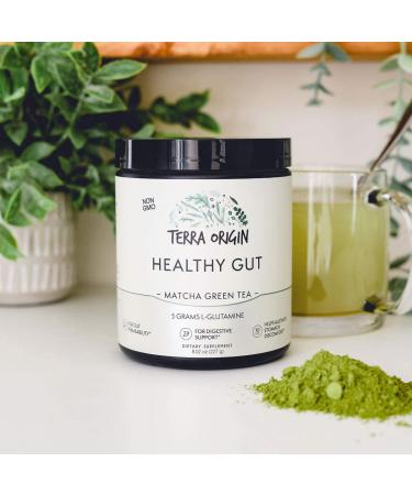 Organic Matcha Green Tea 3-Pack - 90 Servings with L-Glutamine, Zinc, Glucosamine, Slippery Elm Bark | Healthy Gut Support - 8.02oz (Pack of 3) - Buy Online on GoSupps.com