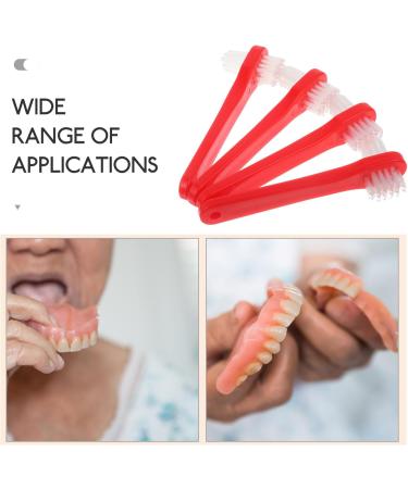Minkissy Denture Brush Set Double-Headed Toothbrush for Effective False Teeth Cleaning | 4 Pieces for Optimal Denture Care - Buy Online on GoSupps.com