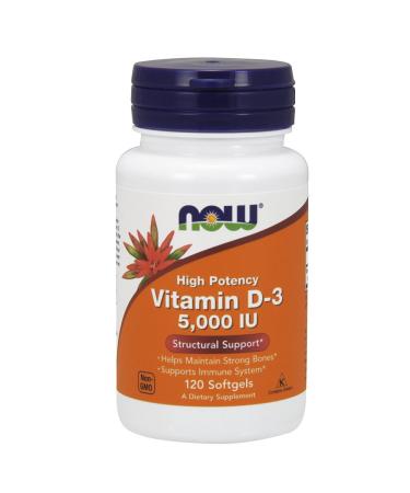 NOW Foods Vitamin D3 5000 Iu (360 (120X3)) - Buy Online on GoSupps.com