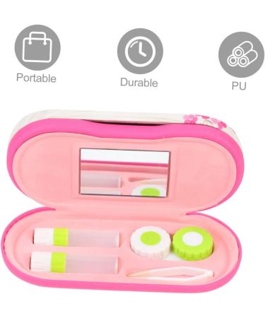 Solustre Double-Layer Glasses Case & Travel Kit - Stylish Holder for Glasses Contacts & Lenses - Flocked Cloth Included - Buy Online on GoSupps.com