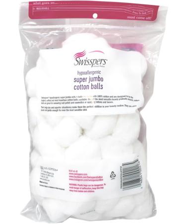 Swissper Cotton Balls Jumbo - 70 Pieces | Premium Quality & Soft Ideal for Beauty & Hygiene | International Shipping Available - Buy Online on GoSupps.com