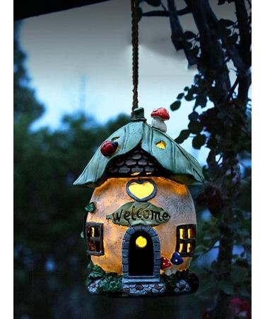 Sculpture Garden Solar Light Pendant Outdoor Garden Decoration Accessories Courtyard Balcony Decoration Crafts Small House Light Resin Model Landscape Statues (Color : C) (A) - Buy Online on GoSupps.com