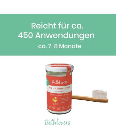 Organic Tooth Powder Mandarine-Vanilla | 135g Glass | 450 Applications | Natural Vegan Dental Care | Plastic-Free & Zero Waste | More Effective Than Toothpaste - Buy Online on GoSupps.com