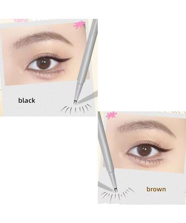 Double Tip Lower Eyelash Pencil Long Lasting Waterproof Liquid Eyeliner Two-Claw Bottom Lashes Pencil 0.01MM Waterproof Anti-Smudge (Brown+Black) - Buy Online on GoSupps.com