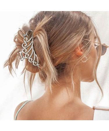 Gold Shark Hair Claw Clips - Metal Barrettes for Women and Girls (2PCS) - Buy Online on GoSupps.com