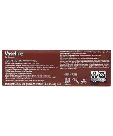 Buy Vaseline Lip Balm Cocoa - 12 Pack Box | Moisturizing & Nourishing | International Shipping Available - Buy Online on GoSupps.com