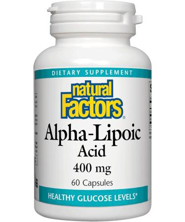 Natural Factors Alpha-Lipoic Acid 400 mg Whole Body Antioxidant Support 60 Capsules