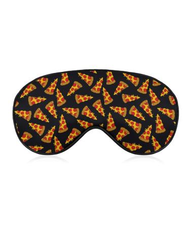Doodle Pizza Sleep Mask for Women Adjustable Sleeping Eye Shades Cover with Elastic Strap