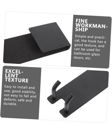 KITANDOVE 2pcs No Punching Hook Clothes Rack Bathrobe Towel Shower Door Hook Storage Hooks Stainless Steel 18X4.2CM Black2 - Buy Online on GoSupps.com