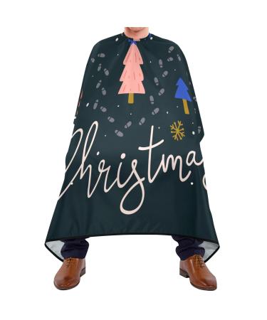 Waterproof Barber Cape -Christmas Pattern Blue Cheetah Haircut Bib for Men Unisex Hair Cutting Cape(8rp1a)