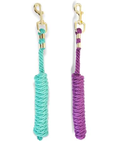 Shop Stylish Leading Knit for Horses - Versatile Leash for Ponies Donkeys & Goats (Turquoise + Purple) - Buy Online on GoSupps.com