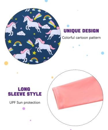 Girls Long Sleeve Swimsuit Set | UPF 50+ Protection | 9-10 Years | Pink Unicorn - Buy Online on GoSupps.com