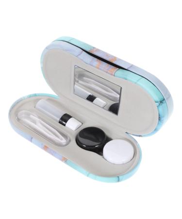 Homsfou 4 sentences double-layer glasses case double-sided glass container colored glass decor contact lens- and glasses case case case double layer travel protective cover flocked cloth